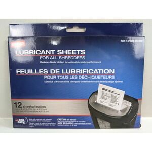 Staples Shredder Lubricant Sheets 12 Pack for All Shredders 602400 Eco Easy